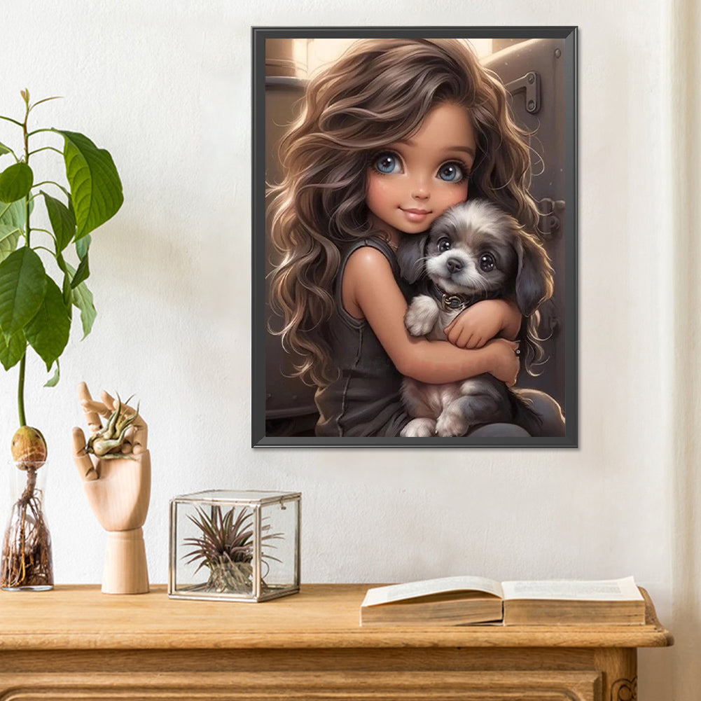 Sweet Cool Girl - Full Round Drill Diamond Painting 30*40CM