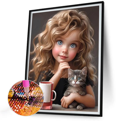 Sweet Cool Girl - Full Round Drill Diamond Painting 30*40CM