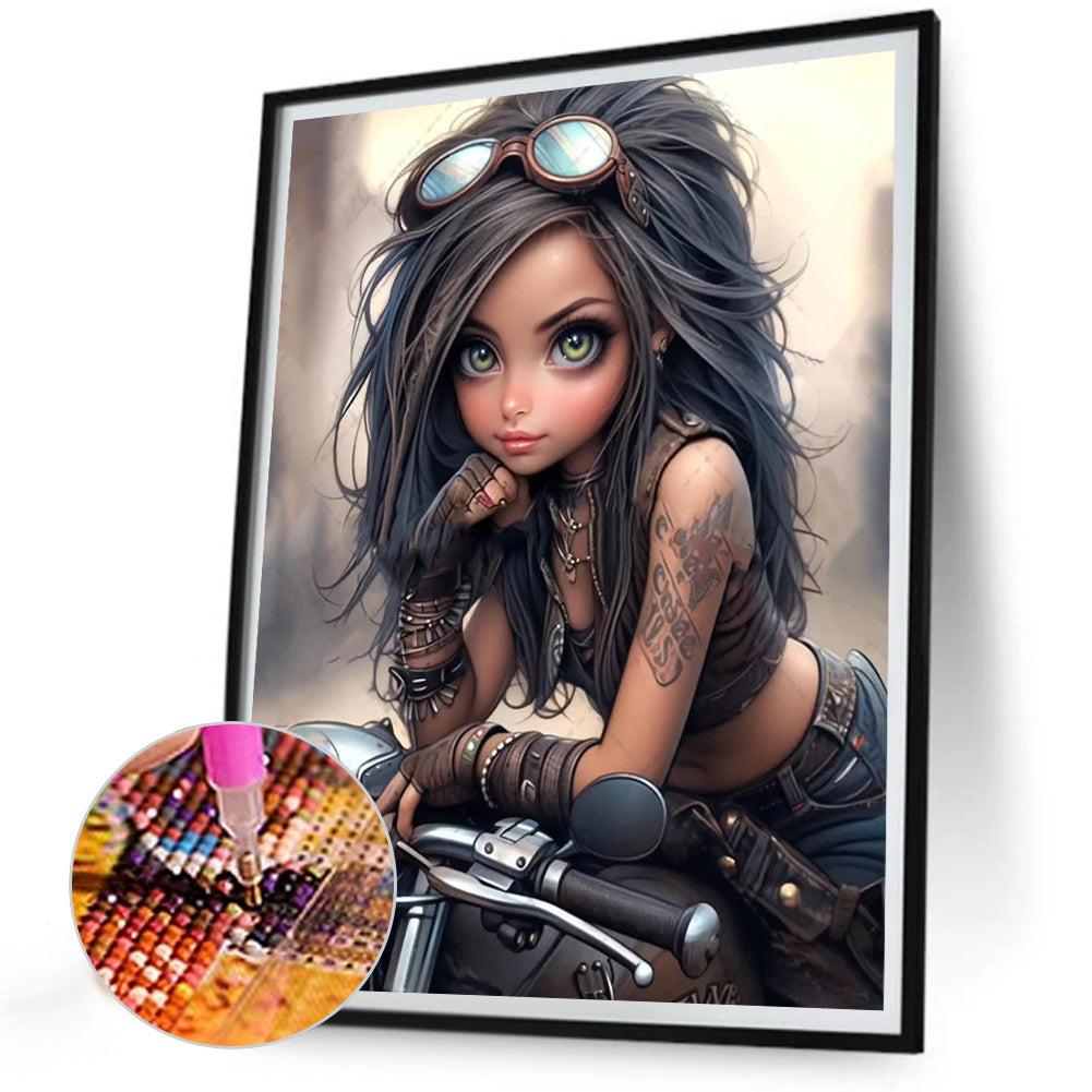 Sweet Cool Girl - Full Round Drill Diamond Painting 30*40CM