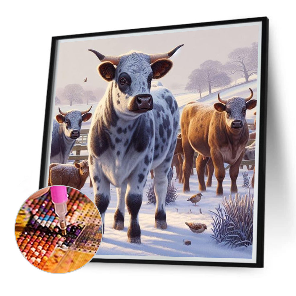 Dairy Cow - Full Round Drill Diamond Painting 40*40CM