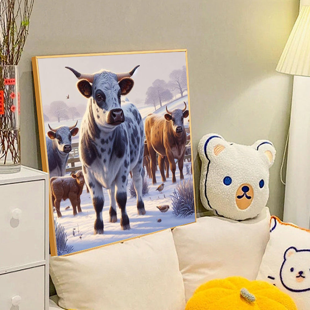 Dairy Cow - Full Round Drill Diamond Painting 40*40CM