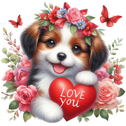 Loving Puppy - Full Round Drill Diamond Painting 30*30CM