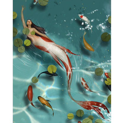 Beauty Koi - Full Round Drill Diamond Painting 40*50CM