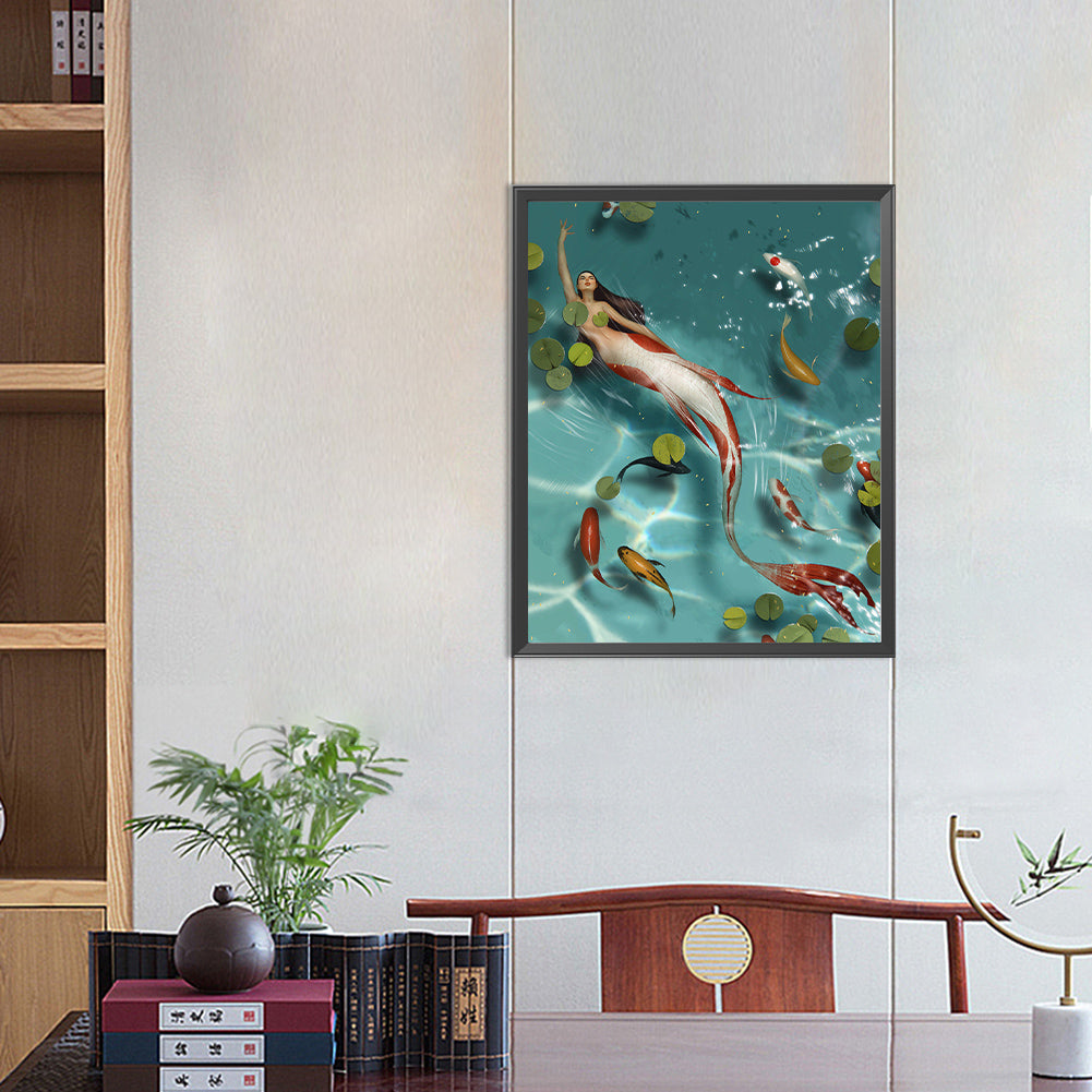 Beauty Koi - Full Round Drill Diamond Painting 40*50CM