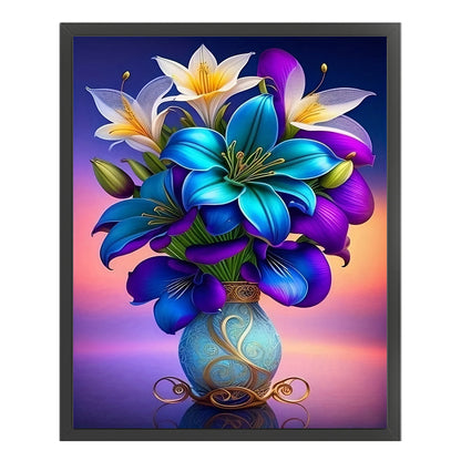 Lily Vase - 11CT Stamped Cross Stitch 40*50CM