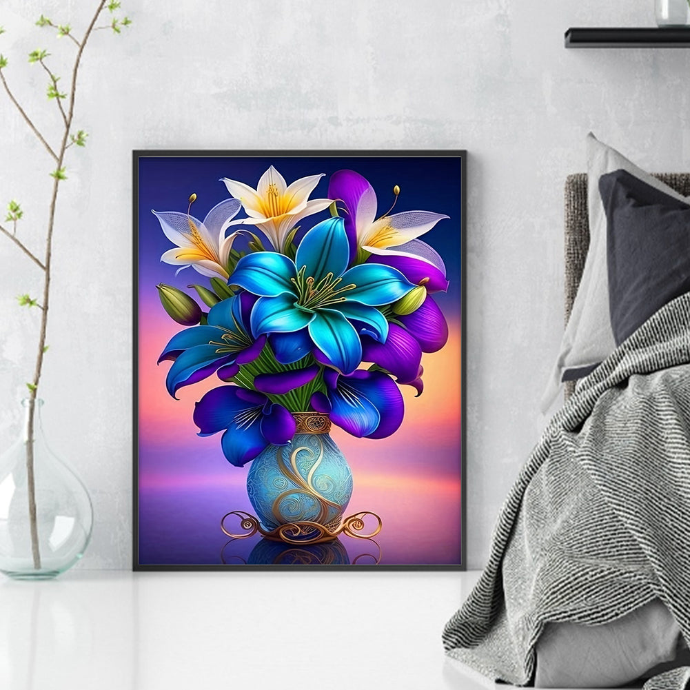 Lily Vase - 11CT Stamped Cross Stitch 40*50CM