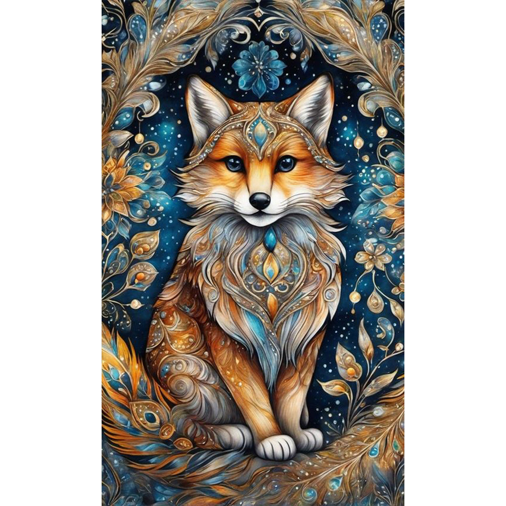 Flower And Fox - 11CT Stamped Cross Stitch 40*65CM