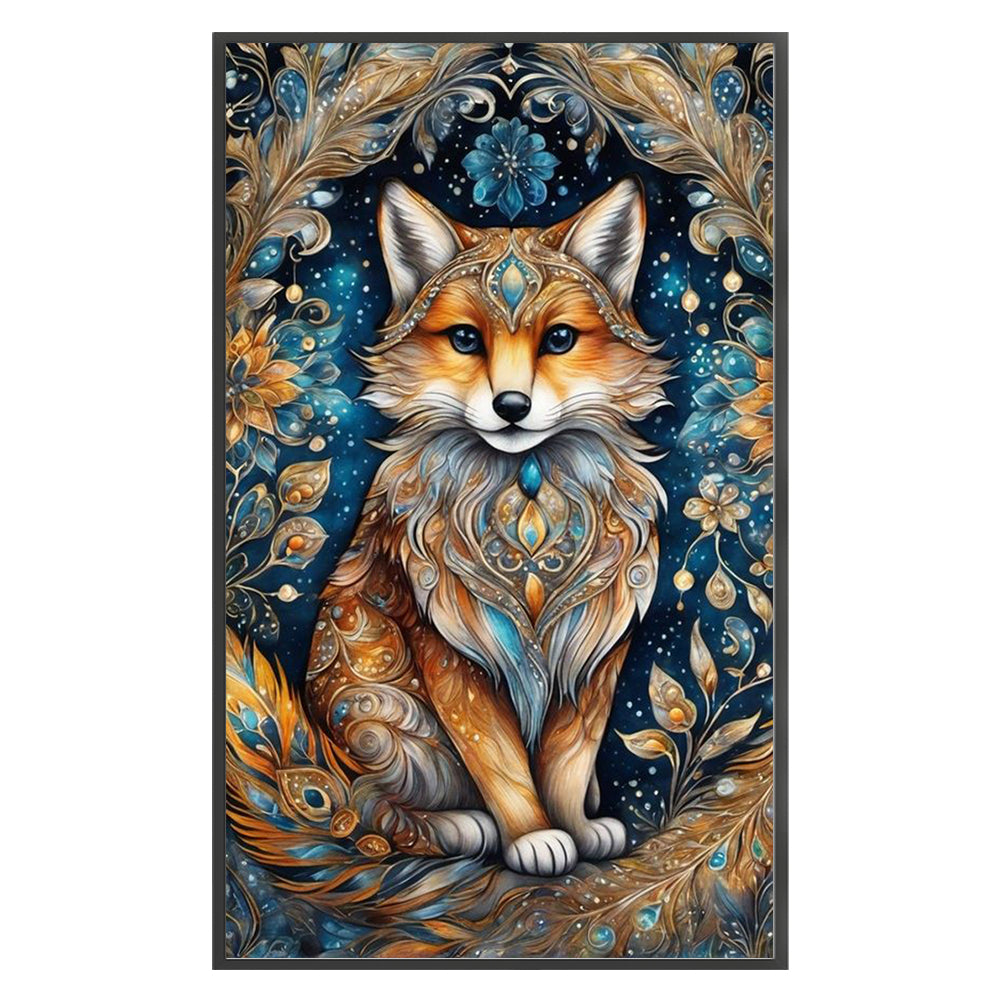 Flower And Fox - 11CT Stamped Cross Stitch 40*65CM