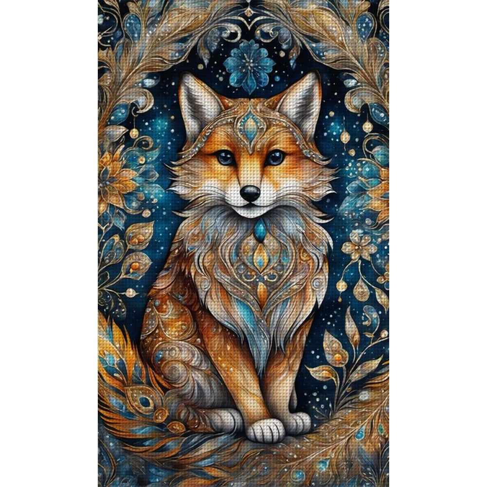 Flower And Fox - 11CT Stamped Cross Stitch 40*65CM