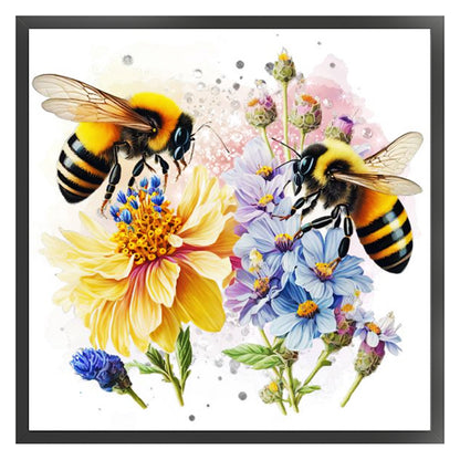 Lovers Bees - 18CT Stamped Cross Stitch 30*30CM