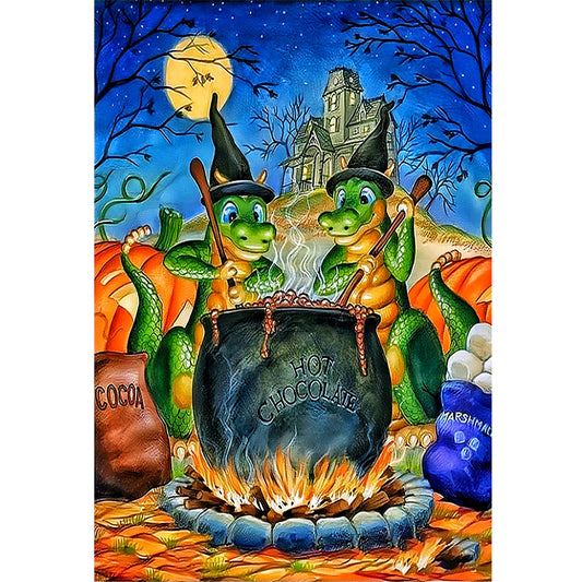Dragon Makes Potion - 11CT Stamped Cross Stitch 50*70CM