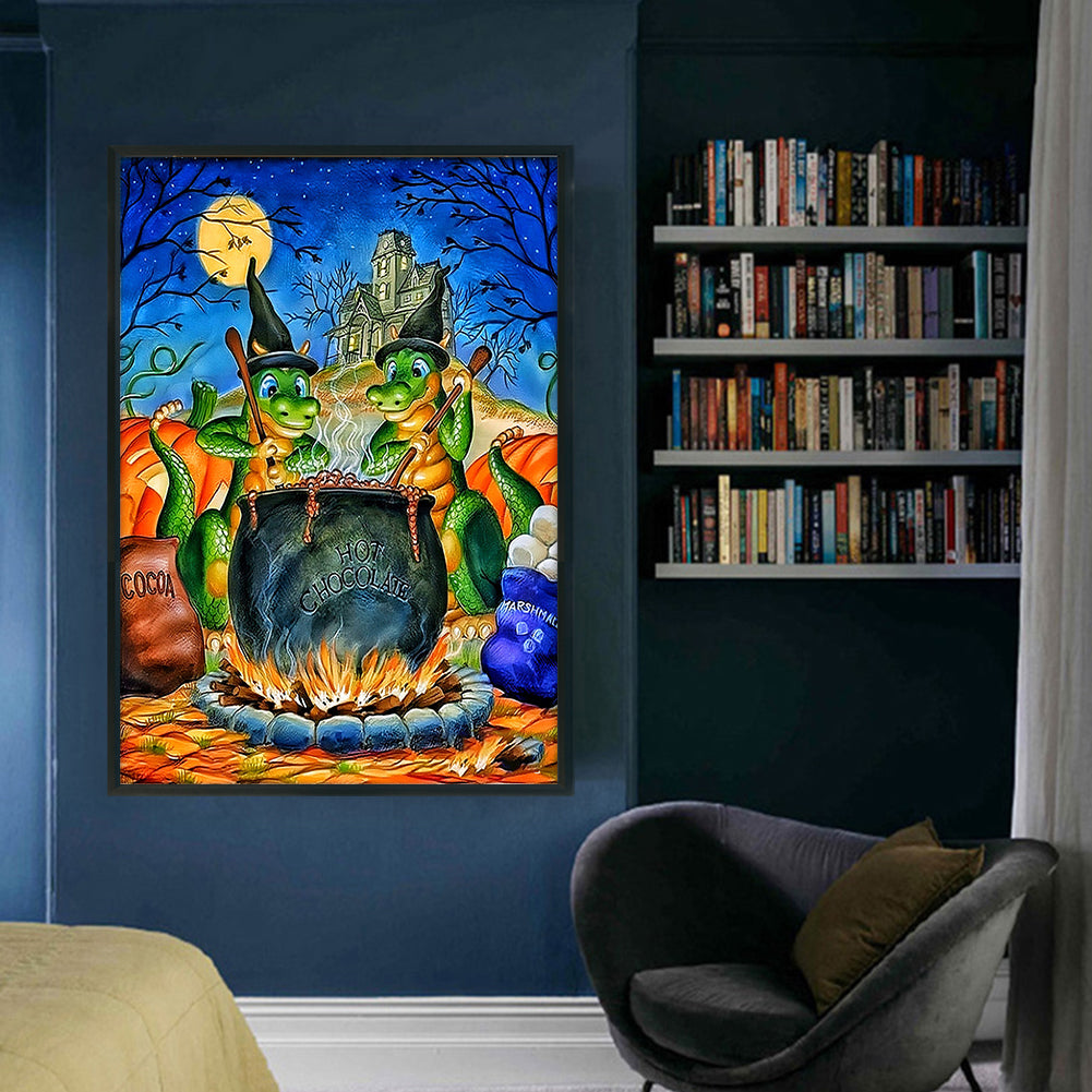 Dragon Makes Potion - 11CT Stamped Cross Stitch 50*70CM