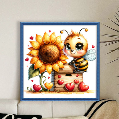 Valentine'S Day Bee - 18CT Stamped Cross Stitch 25*25CM