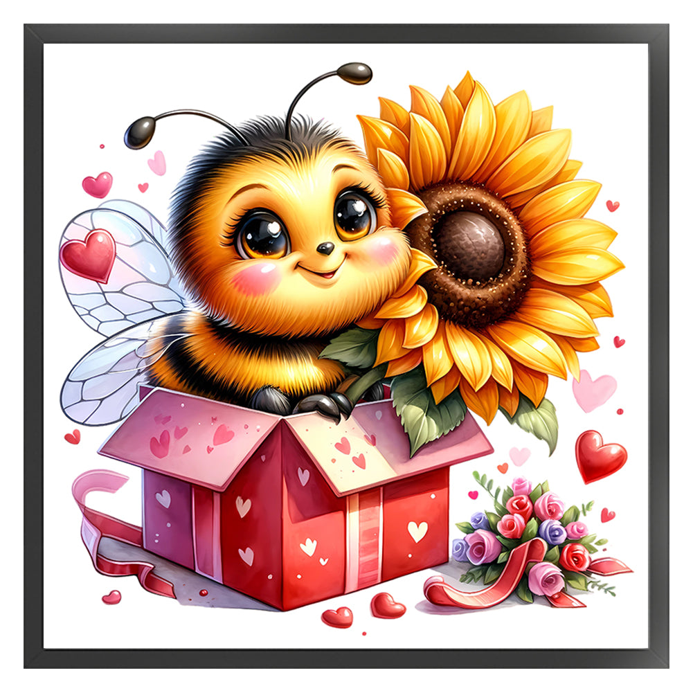 Valentine'S Day Bee - 18CT Stamped Cross Stitch 25*25CM