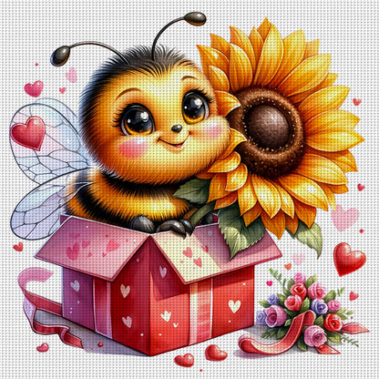 Valentine'S Day Bee - 18CT Stamped Cross Stitch 25*25CM