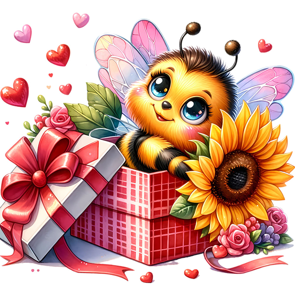 Valentine'S Day Bee - 18CT Stamped Cross Stitch 25*25CM