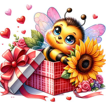Valentine'S Day Bee - 18CT Stamped Cross Stitch 25*25CM