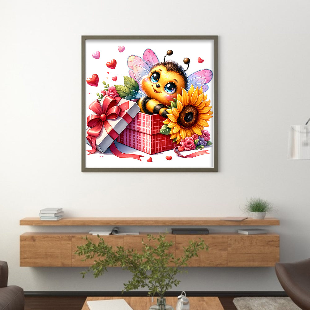 Valentine'S Day Bee - 18CT Stamped Cross Stitch 25*25CM