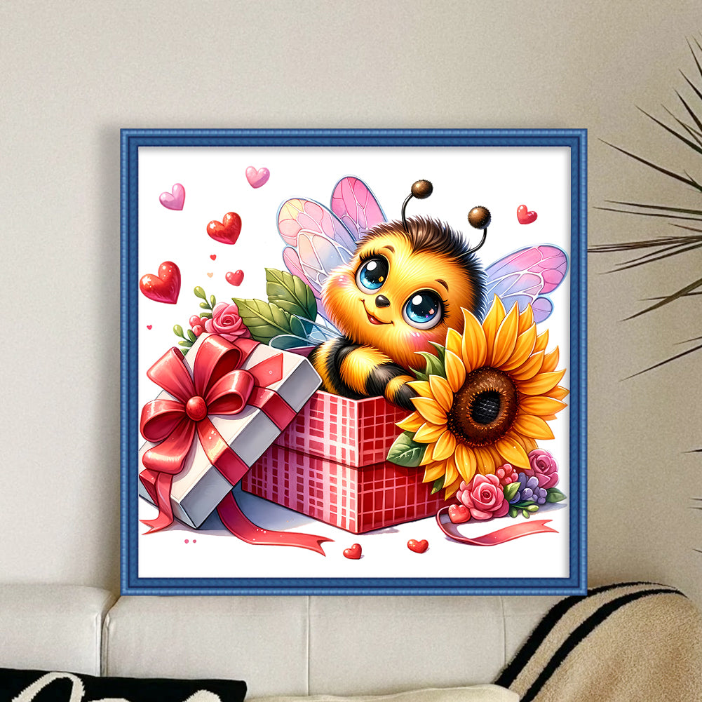 Valentine'S Day Bee - 18CT Stamped Cross Stitch 25*25CM