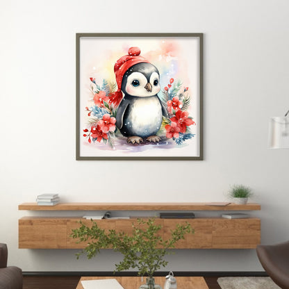 Winter Penguin - 11CT Stamped Cross Stitch 40*40CM