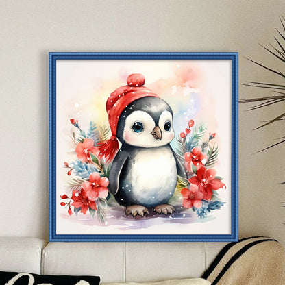 Winter Penguin - 11CT Stamped Cross Stitch 40*40CM