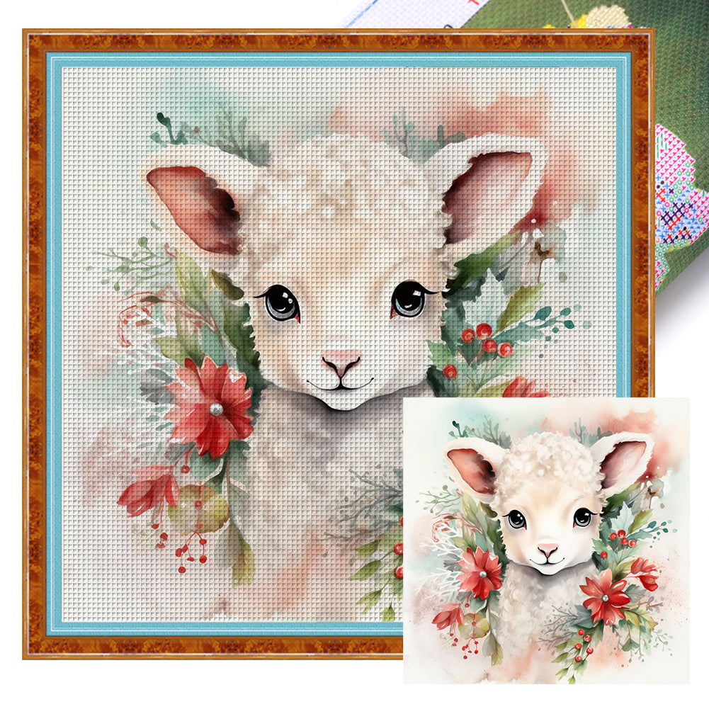 Winter Lamb - 11CT Stamped Cross Stitch 40*40CM