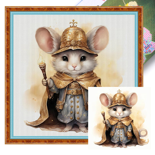 Detective Mouse - 11CT Stamped Cross Stitch 40*40CM