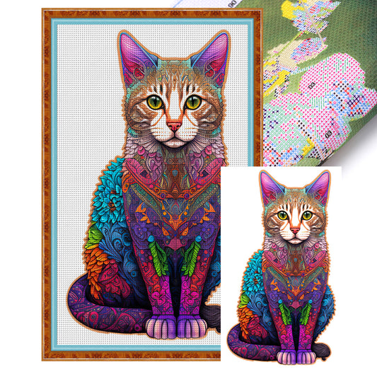 Colorful Cats - 18CT Stamped Cross Stitch 25*40CM