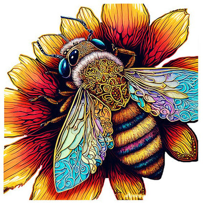 Colorful Bee - 18CT Stamped Cross Stitch 30*30CM