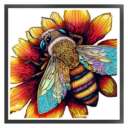 Colorful Bee - 18CT Stamped Cross Stitch 30*30CM