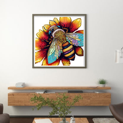 Colorful Bee - 18CT Stamped Cross Stitch 30*30CM