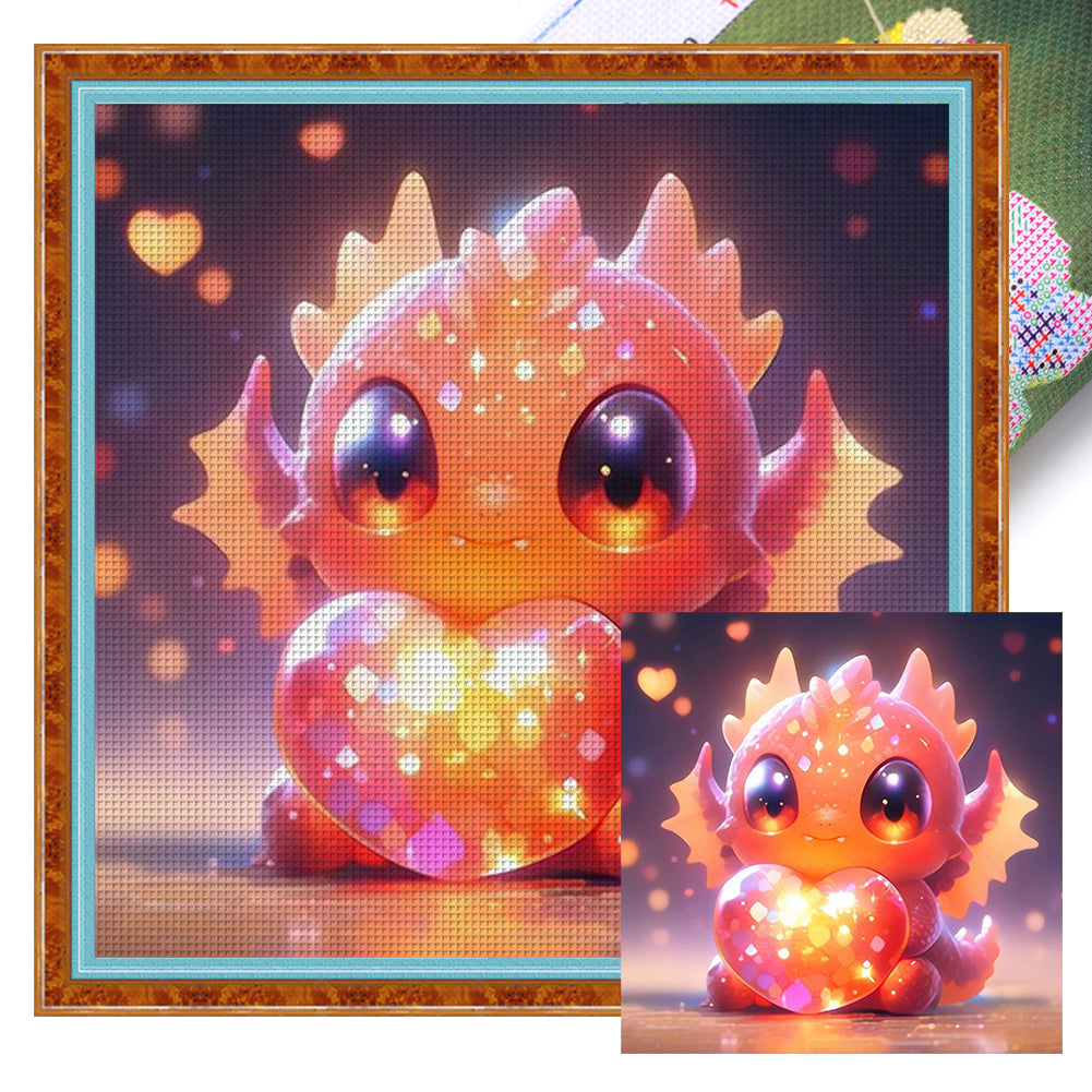 Cute Glowing Dragon - 11CT Stamped Cross Stitch 40*40CM