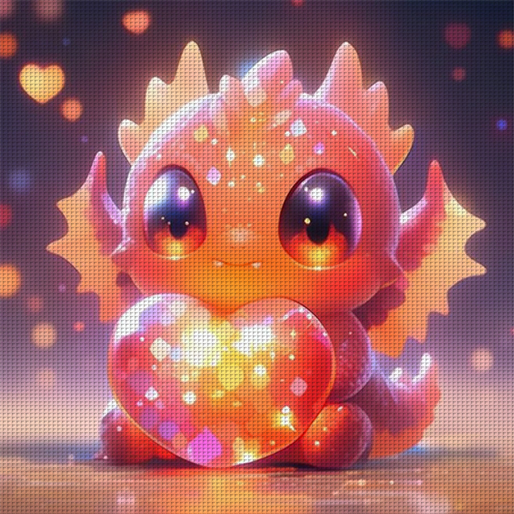 Cute Glowing Dragon - 11CT Stamped Cross Stitch 40*40CM