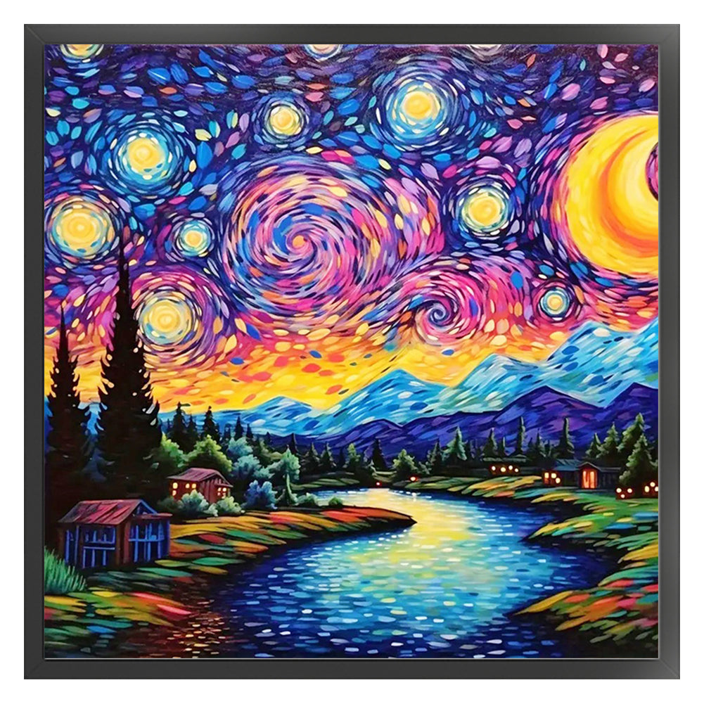 Van Gogh Starry Sky - 14CT Stamped Cross Stitch 40*40CM