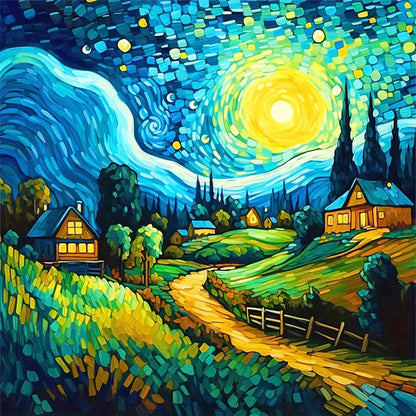 Van Gogh Starry Sky - 14CT Stamped Cross Stitch 40*40CM