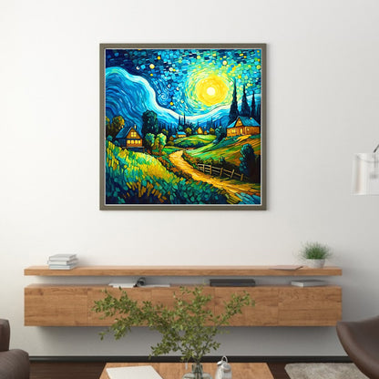 Van Gogh Starry Sky - 14CT Stamped Cross Stitch 40*40CM