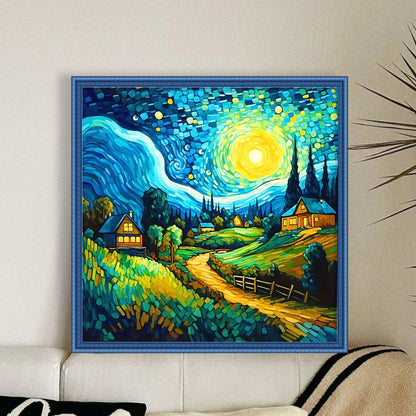 Van Gogh Starry Sky - 14CT Stamped Cross Stitch 40*40CM