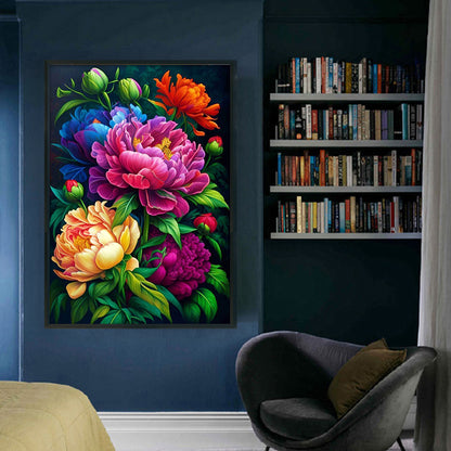 Peony - 11CT Stamped Cross Stitch 40*60CM