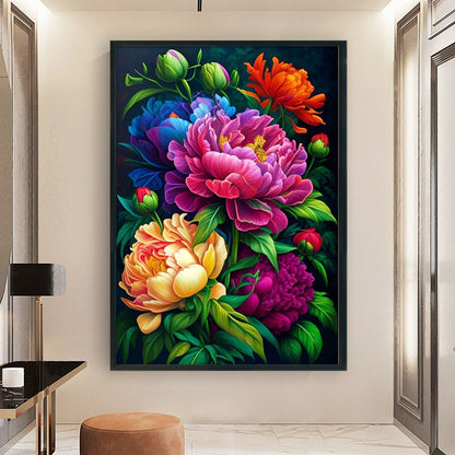 Peony - 11CT Stamped Cross Stitch 40*60CM