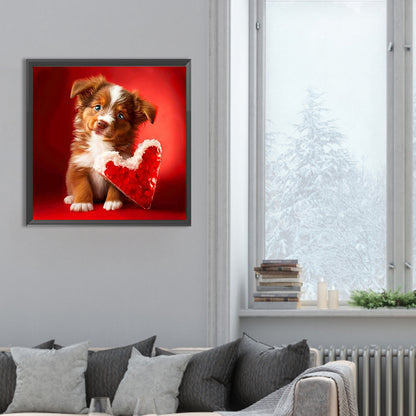 Love And Puppy - Full Round Drill Diamond Painting 30*30CM