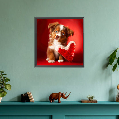 Love And Puppy - Full Round Drill Diamond Painting 30*30CM