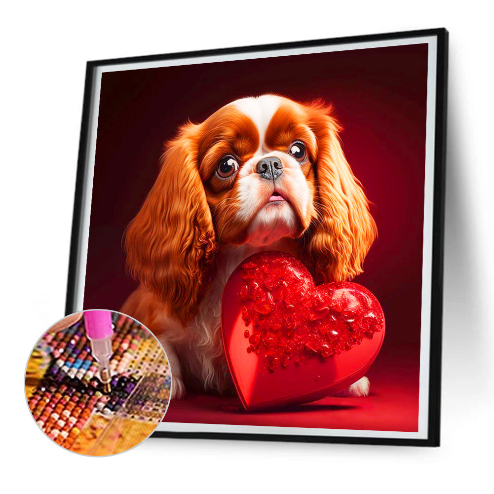 Love And Puppy - Full Round Drill Diamond Painting 30*30CM