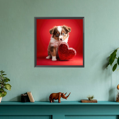 Love And Puppy - Full Round Drill Diamond Painting 30*30CM