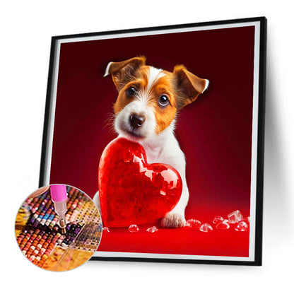 Love And Puppy - Full Round Drill Diamond Painting 30*30CM