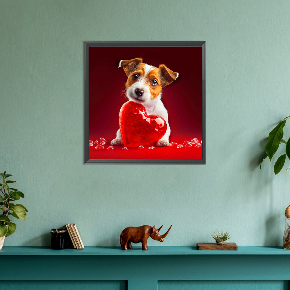 Love And Puppy - Full Round Drill Diamond Painting 30*30CM