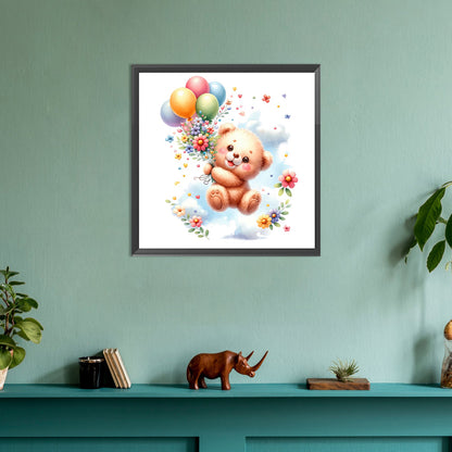 Birthday Bear - Full Round Drill Diamond Painting 30*30CM