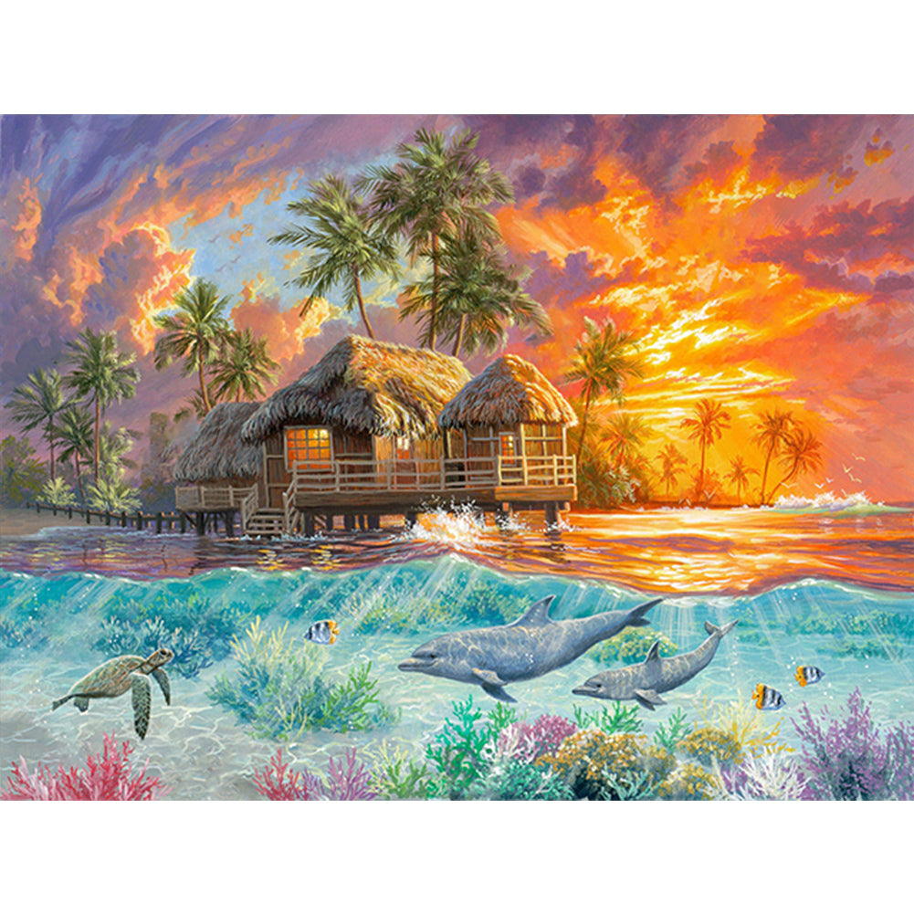 Tropical Seaside - Full Square Drill Diamond Painting 40*30CM