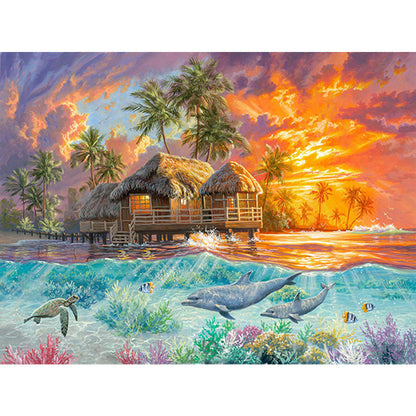 Tropical Seaside - Full Square Drill Diamond Painting 40*30CM