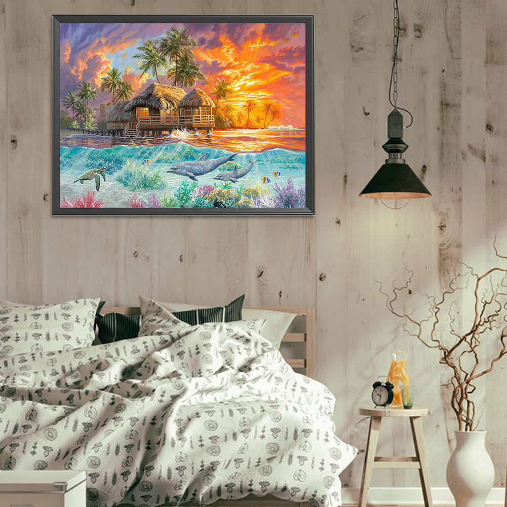 Tropical Seaside - Full Square Drill Diamond Painting 40*30CM