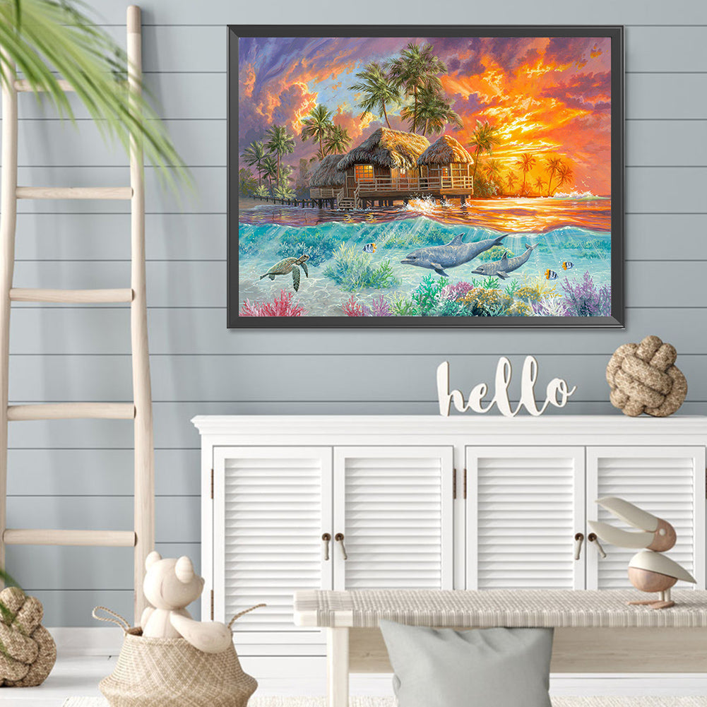 Tropical Seaside - Full Square Drill Diamond Painting 40*30CM